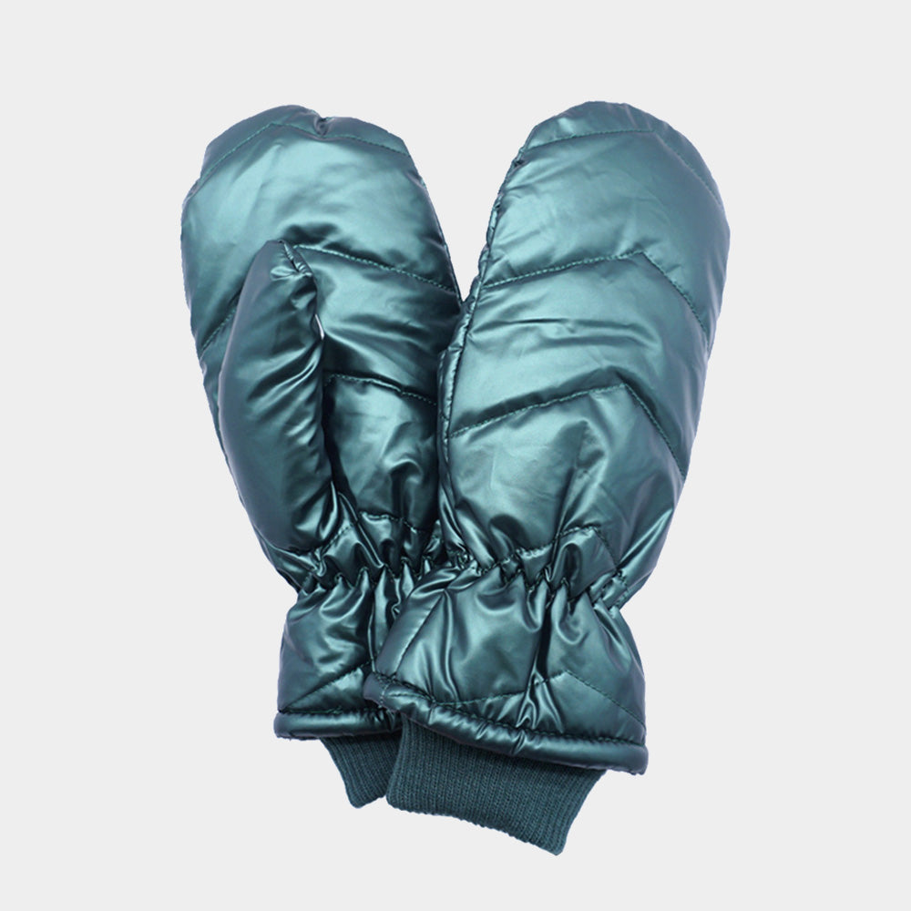 Shiny Puffer Mitten Chic Gloves