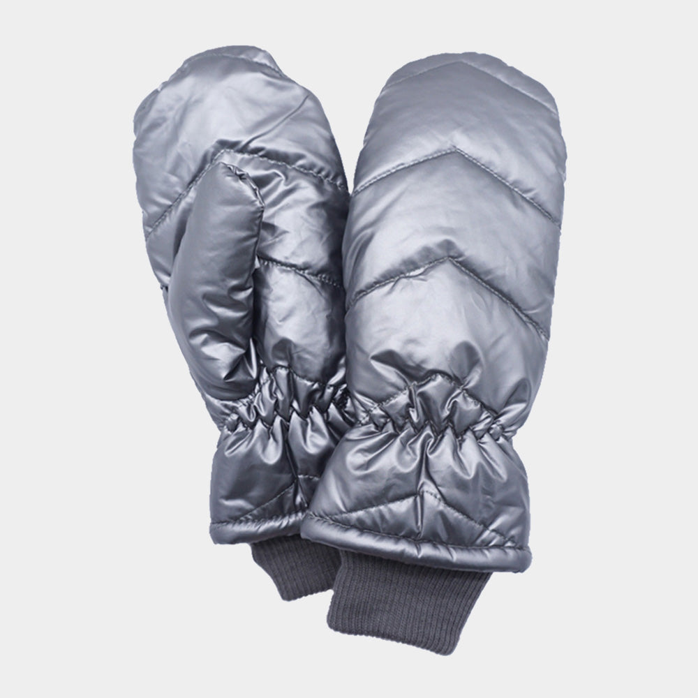 Shiny Puffer Mitten Chic Gloves