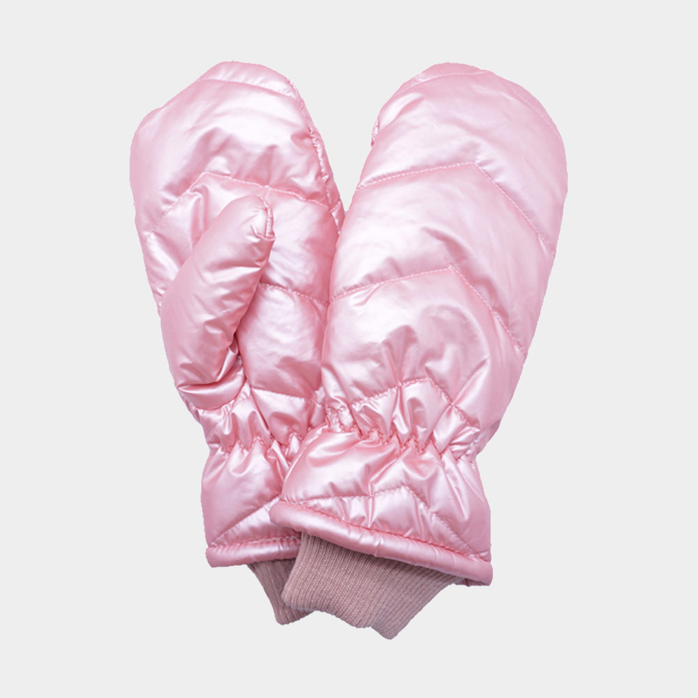Shiny Puffer Mitten Chic Gloves