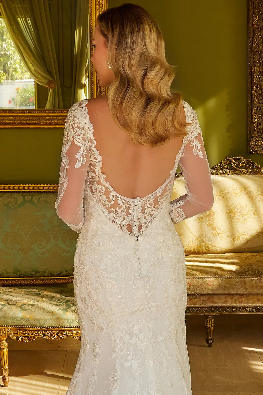 Wedding Dress Trumpet Silhouette 3/4 Sleeves-3