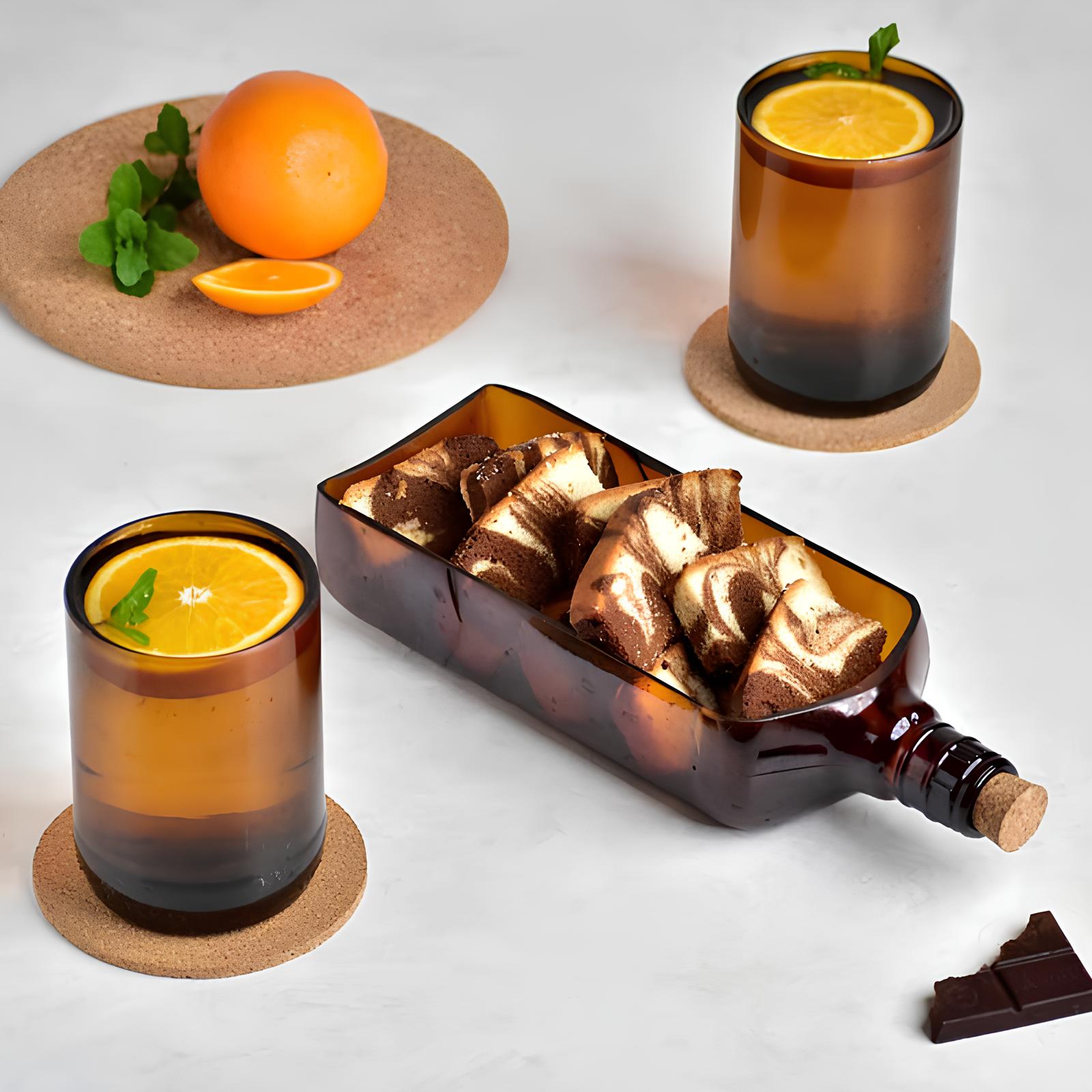 Upcycled Premium Glass & Platter Gift Set-1
