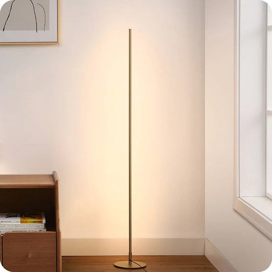 Gold Modern 57-inch Slim Bar-Shaped Dimmable LED Corner Floor Lamp-0