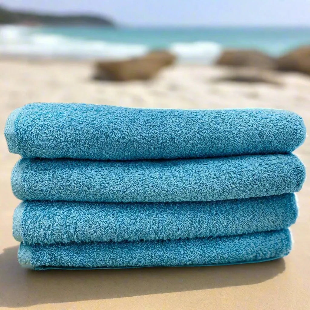Aqua Blue Beach Towels in size 27"X54" Vat Dyed-1