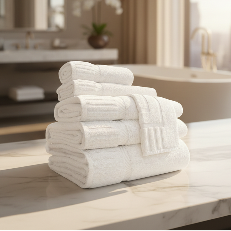 GOS Collection Premium Ring Spun Cotton Towels with Piano Key Pattern-0