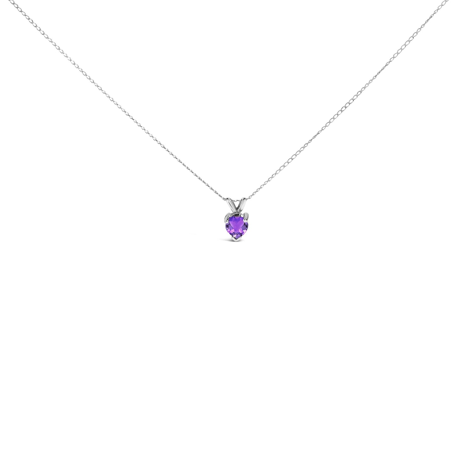 14K Gold 5X5 MM Heart Shaped Gemstone Solitaire Pendant Necklace-7