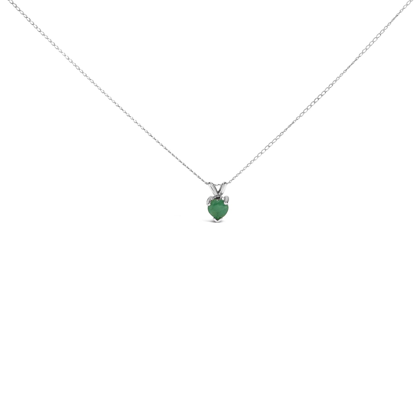 14K Gold 5X5 MM Heart Shaped Gemstone Solitaire Pendant Necklace-6