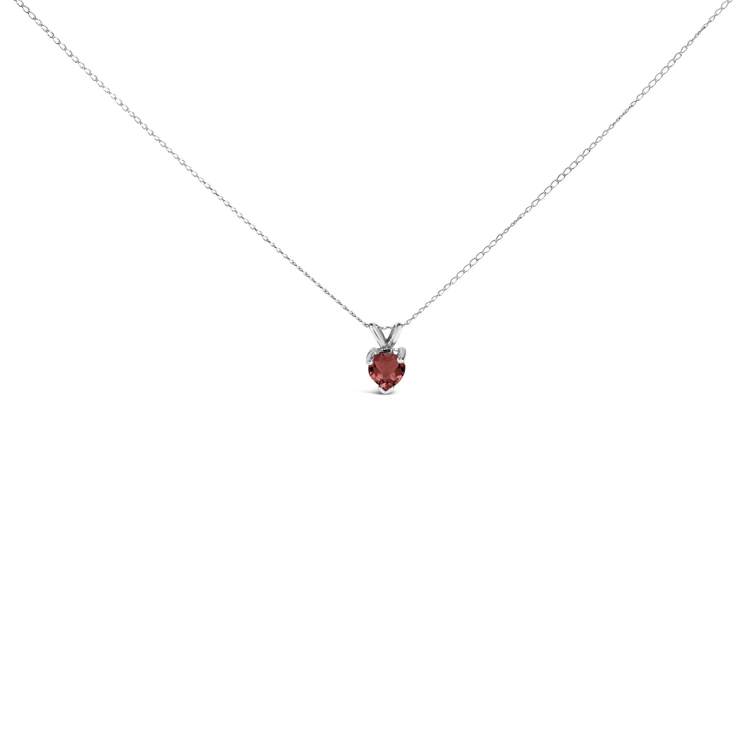 14K Gold 5X5 MM Heart Shaped Gemstone Solitaire Pendant Necklace-8
