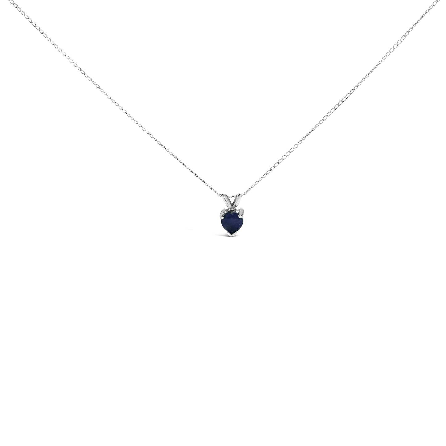 14K Gold 5X5 MM Heart Shaped Gemstone Solitaire Pendant Necklace-5