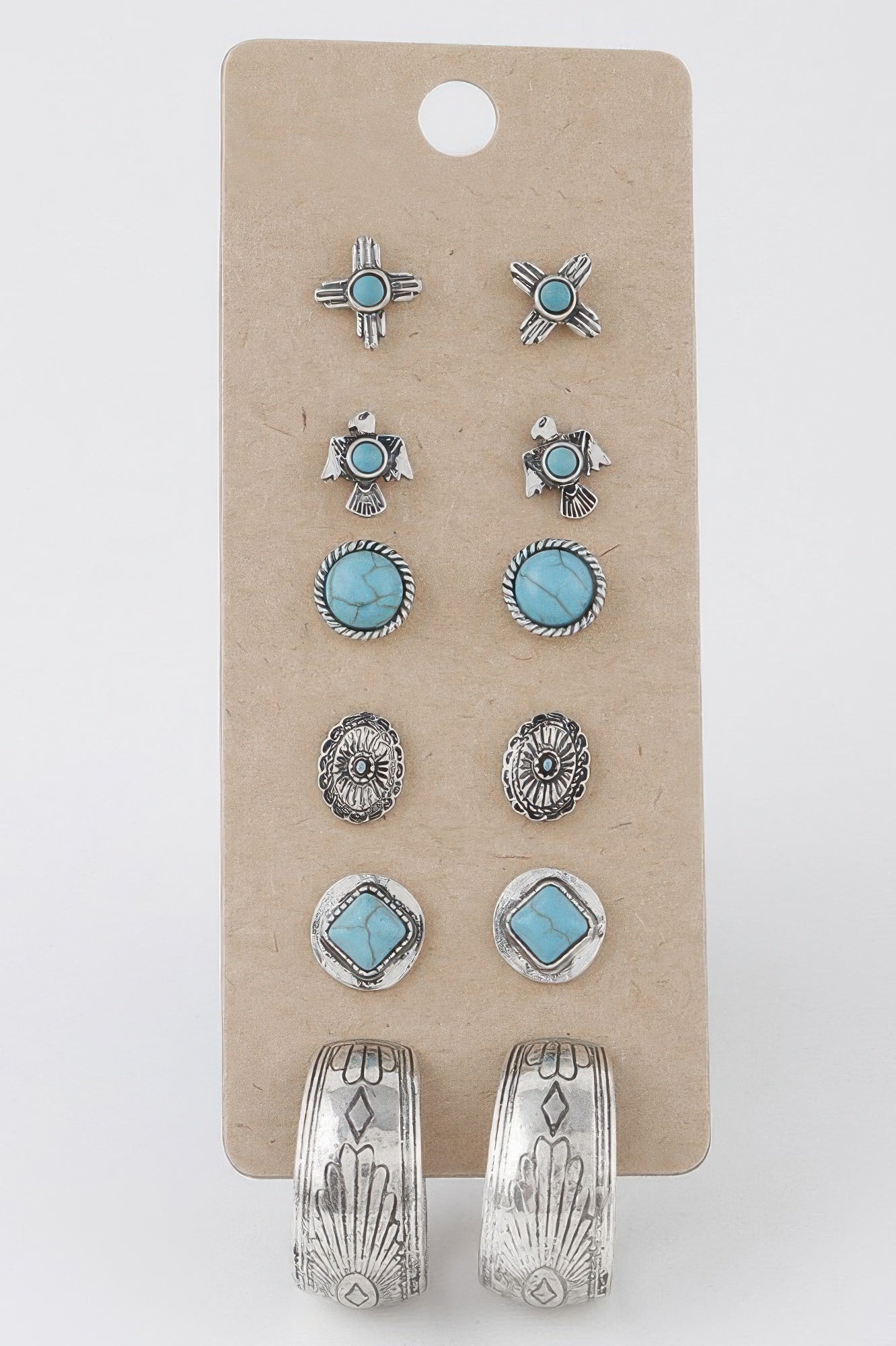 GRAMERCY Antique Sun Stud Earrings Set: NYFW BYMANYC ® New York-0