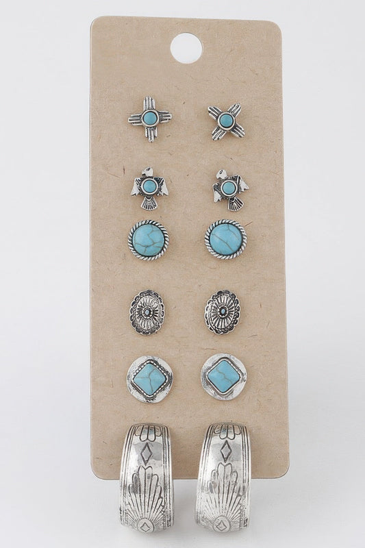GRAMERCY Antique Sun Stud Earrings Set: NYFW BYMANYC ® New York-0