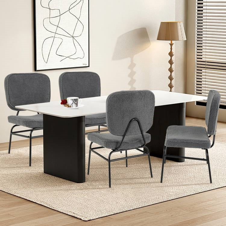 Modern Grey Upholstered Ergonomic Padded Accent Chair-3