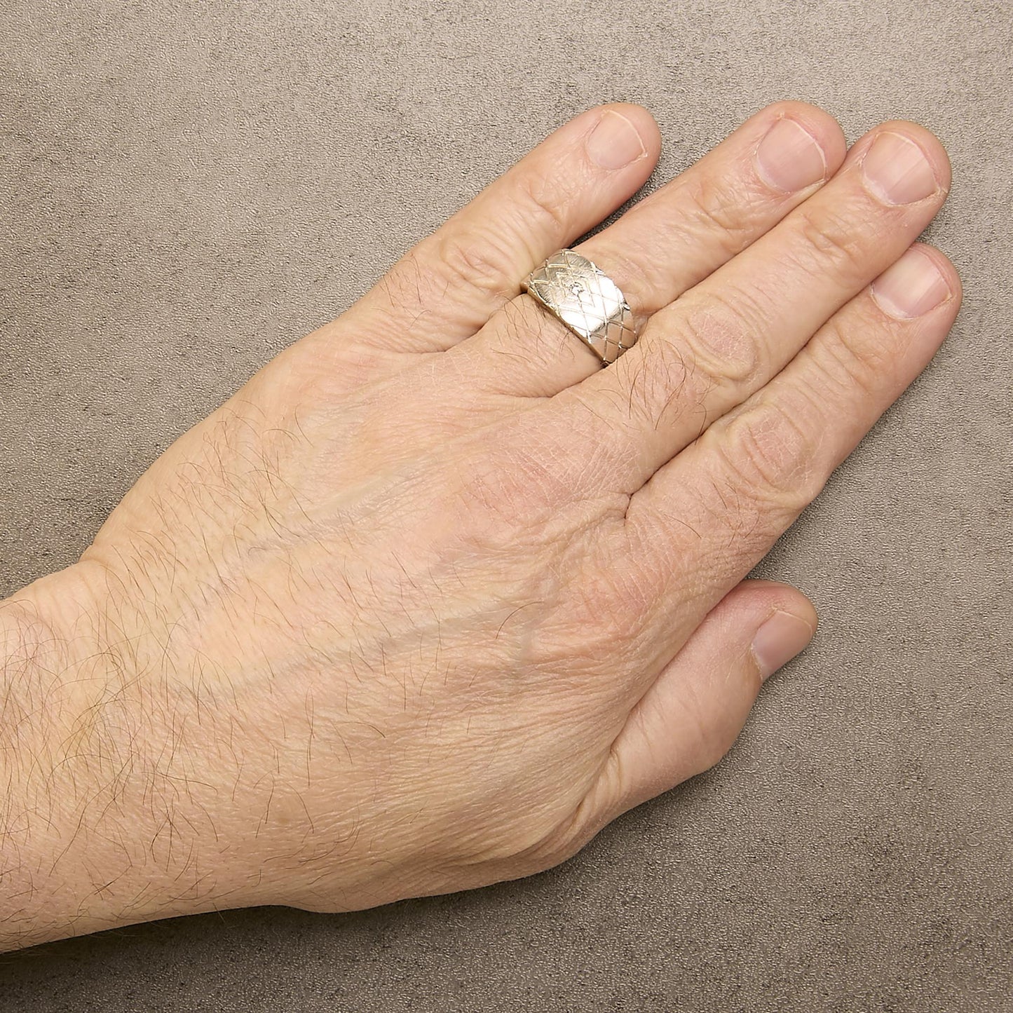 Sterling Silver Diamond Accent Geometric Band Ring-2