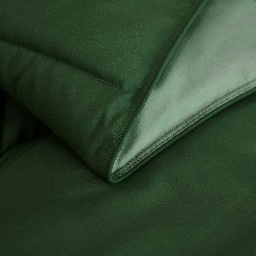 Twin/Twin XL Traditional Microfiber Reversible 3 Piece Comforter Set in Green-3