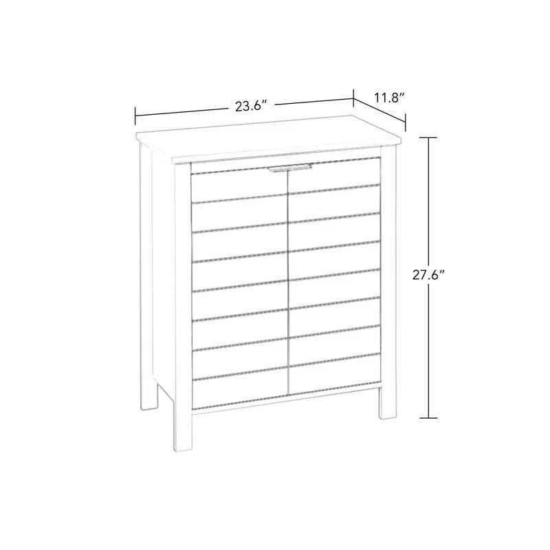 Bathroom Linen Cabinet with Storage Shelf in Grey Wood Finish-4