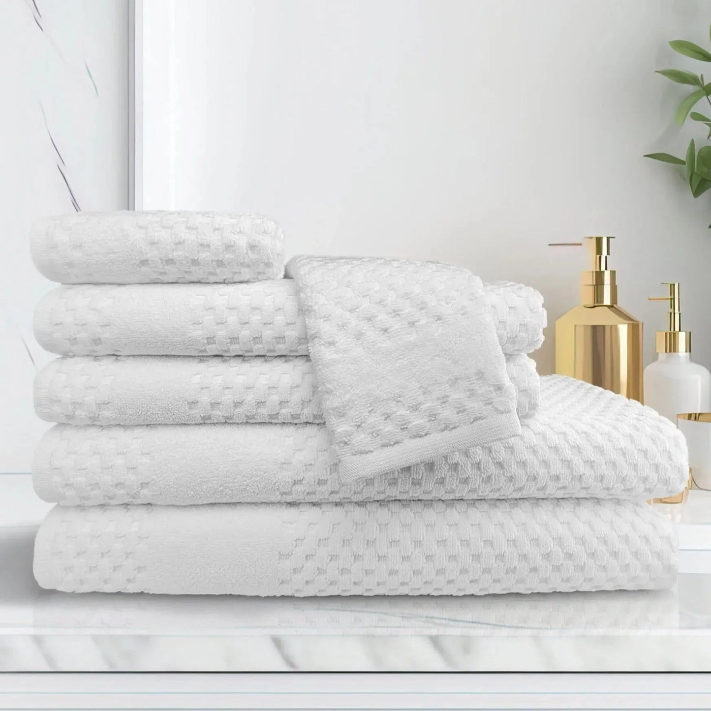 GTY Collection Zero Twist Premium Towels All over Checker Design-6
