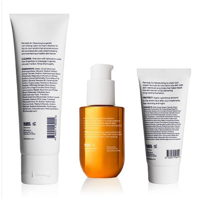Remedy Skin Brightening 3-Piece Skincare Kit with Gentle Cleanser Vitamin C Serum 2.7oz - Imperfect Box