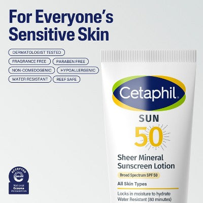 Cetaphil Sheer Mineral Face; Body SPF 50 3 fl oz - New