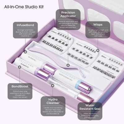 KISS Products Studio Lash Extension Kit 8-12mm Delicate Light Volume 54ct - Imperfect Box