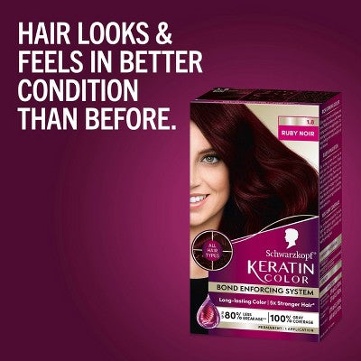 Schwarzkopf Keratin Permanent Hair Color Ruby Noir 2.08 fl oz - New