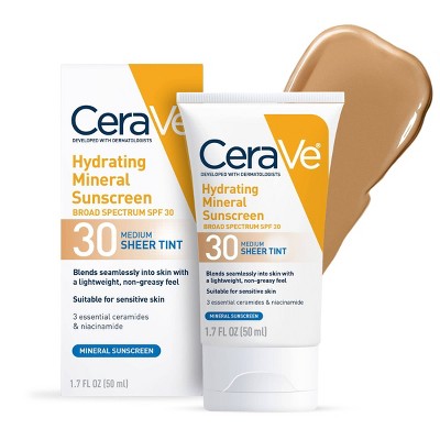 CeraVe Hydrating Mineral Tinted Face Lotion SPF 30 Medium 1.7 fl oz - Imperfect Box