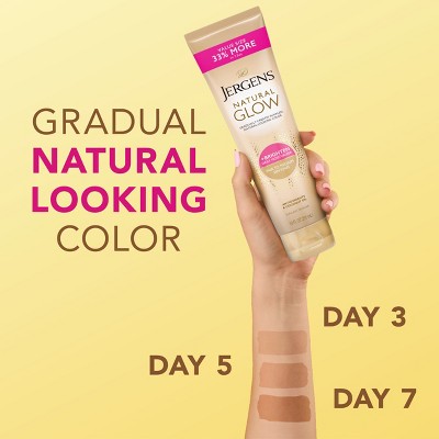 Jergens Natural Glow Brightening Daily Moisturizer + Self Tanner Tanning Lotion Fair to Medium 10 fl oz - New