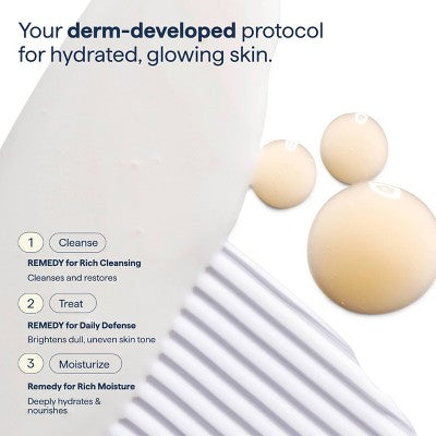 Remedy Skin Brightening 3-Piece Skincare Kit with Gentle Cleanser Vitamin C Serum 2.7oz - Imperfect Box