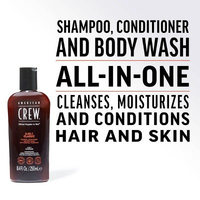 American Crew 3-in-1 Shampoo, Conditioner and Body Wash 15.2 fl oz - Imperfect Container