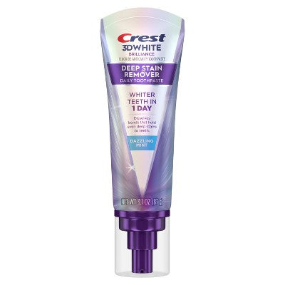 Crest 3D White Deep Stain Remover Daily Toothpaste Dazzling Mint 3.1oz - Imperfect Box