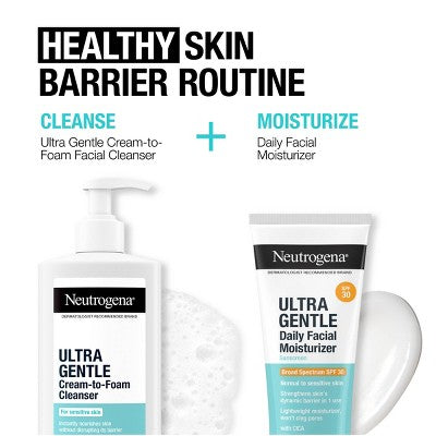 Neutrogena Ultra Gentle Daily Face Moisturizer SPF 30 3.4fl oz - New