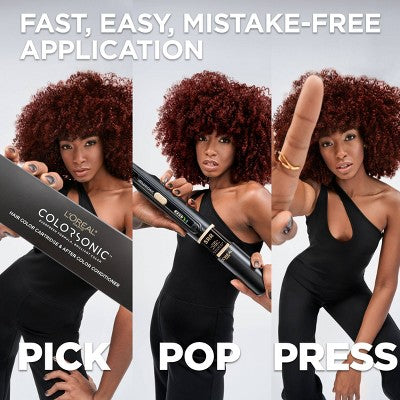 L'Oreal Paris Colorsonic Permanent Hair Color Cartridge Darkest Brown Mahogany 3M - Missing Box