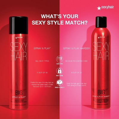 Sexy Hair Spray and Play Harder Hairspray 10oz - Missing Lid