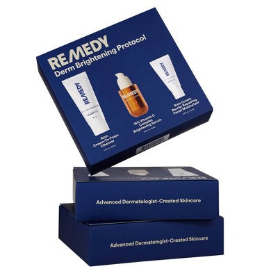 Remedy Skin Brightening 3-Piece Skincare Kit with Gentle Cleanser Vitamin C Serum 2.7oz - Imperfect Box