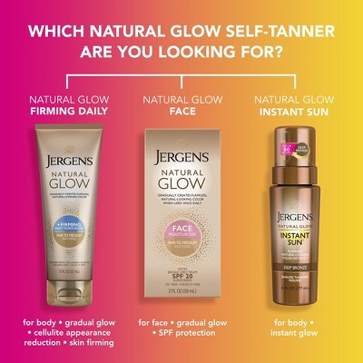 Jergens Glow Face Moisturizer Self Tanner Daily Sunscreen SPF 20 2 fl oz Fair To Medium - Imperfect Box