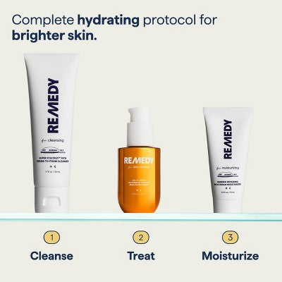 Remedy Skin Brightening 3-Piece Skincare Kit with Gentle Cleanser Vitamin C Serum 2.7oz - Imperfect Box