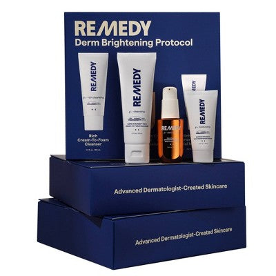 Remedy Skin Brightening 3-Piece Skincare Kit with Gentle Cleanser Vitamin C Serum 2.7oz - Imperfect Box
