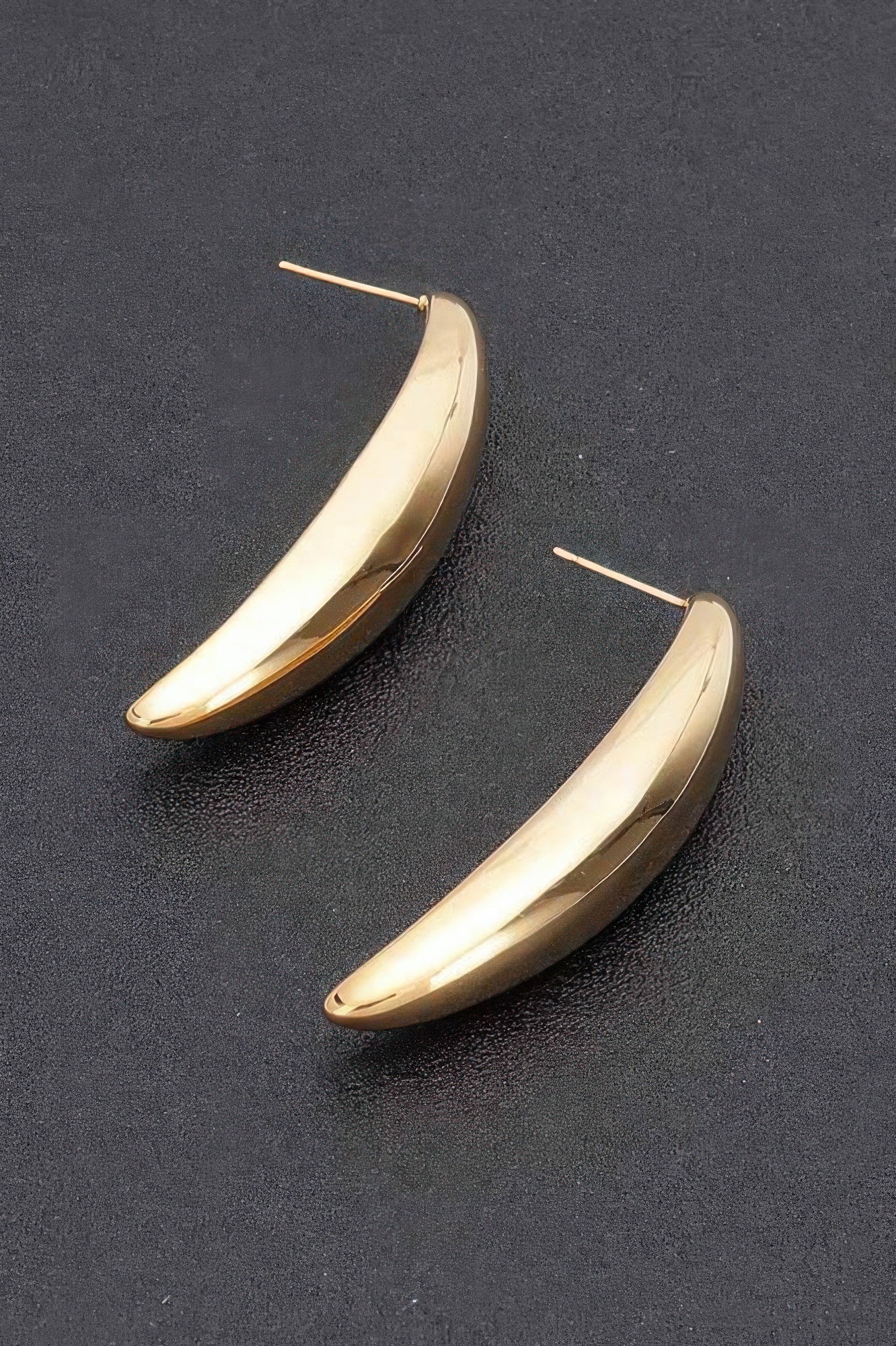 GUGGENHEIM Curved Metal Vintage Stud Earrings: BYMANYC ® New York-1