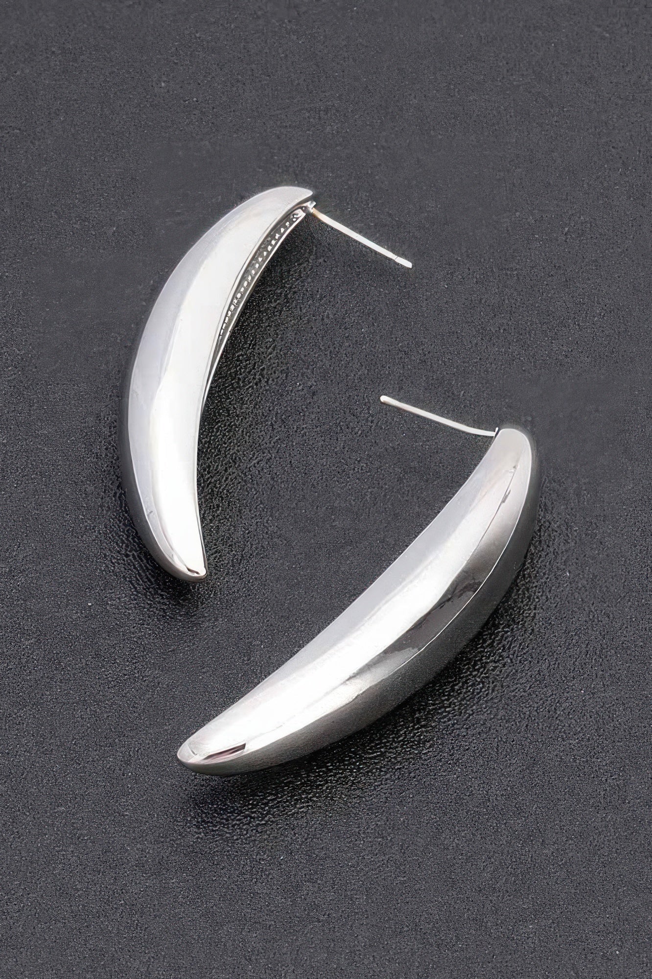 GUGGENHEIM Curved Metal Vintage Stud Earrings: BYMANYC ® New York-3