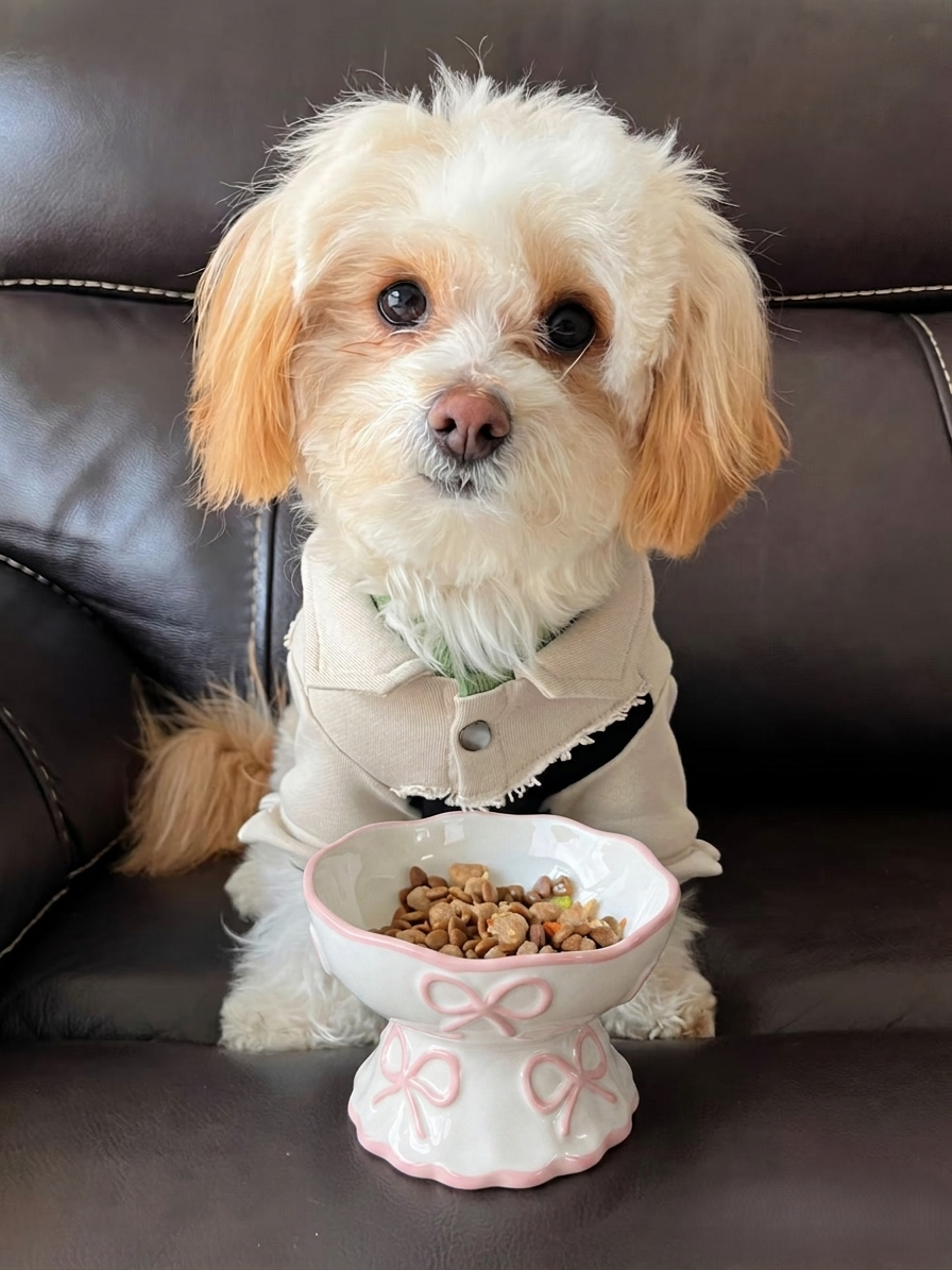 Pet Ceramic Bowl Princess Bow