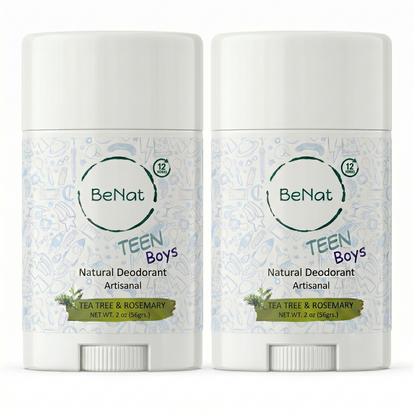 2-Pack all-Natural Deodorants for Kids & Teens