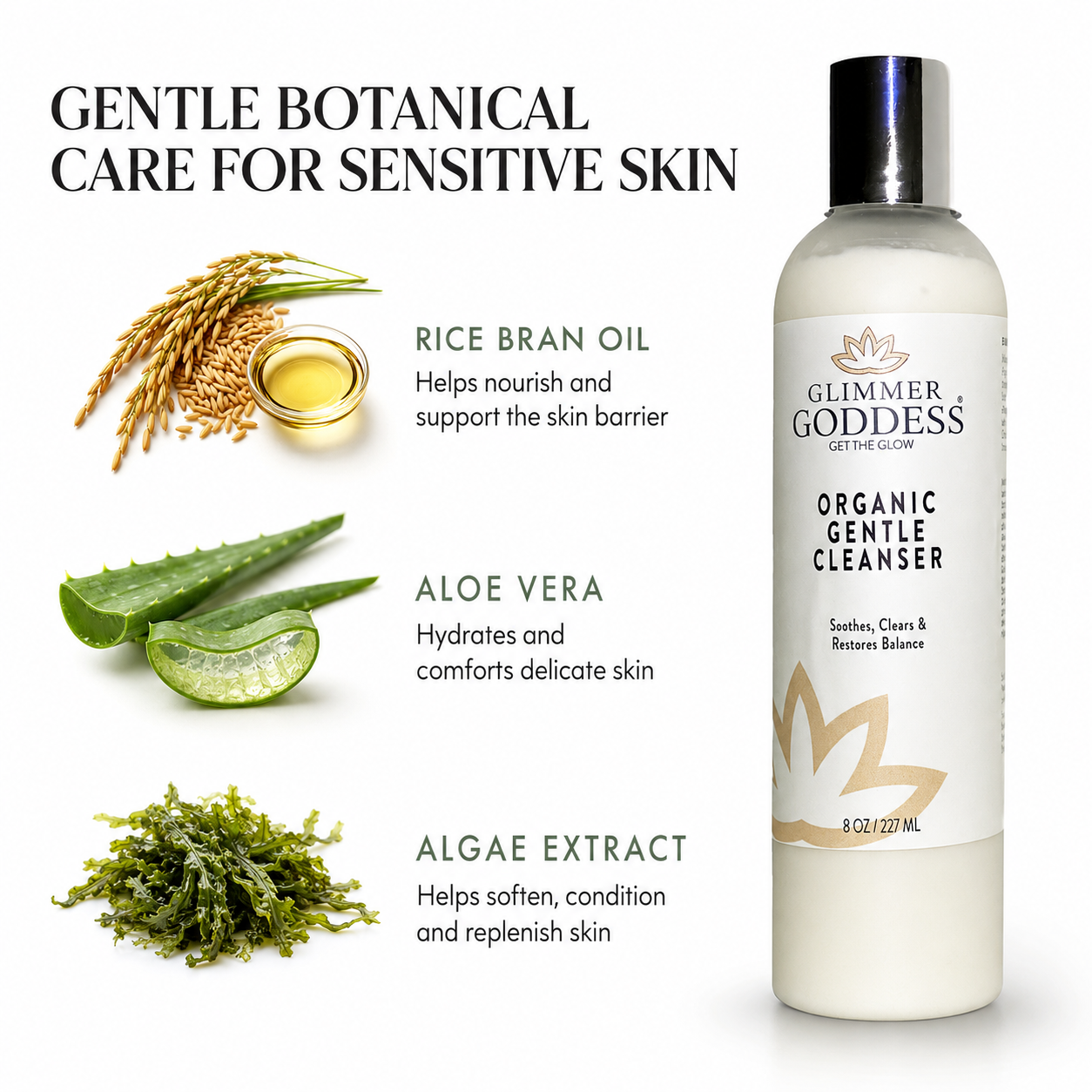 Organic Sensitive Skin Cleanser – Gentle AHA Face Wash