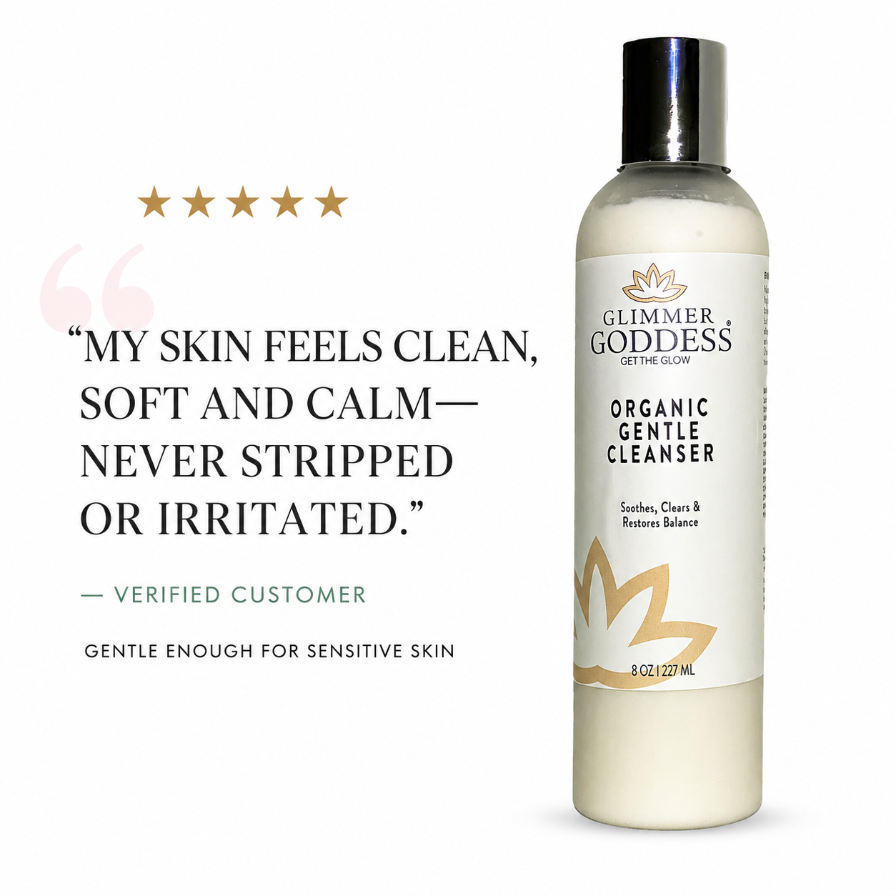 Organic Sensitive Skin Cleanser – Gentle AHA Face Wash