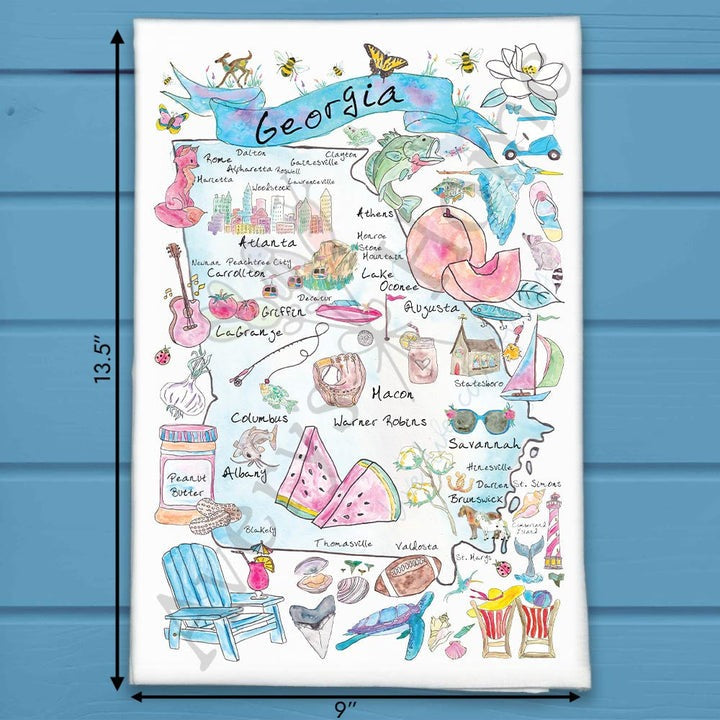 Georgia State Map Tea Towel-0