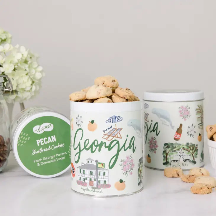 Tin of Georgia Pecan Shortbread Cookies-0