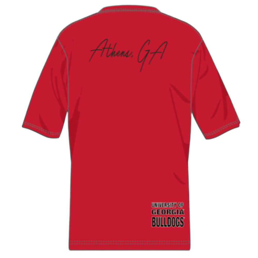 Georgia Bulldogs - NCAA Red Double Clutch Premium T-Shirt