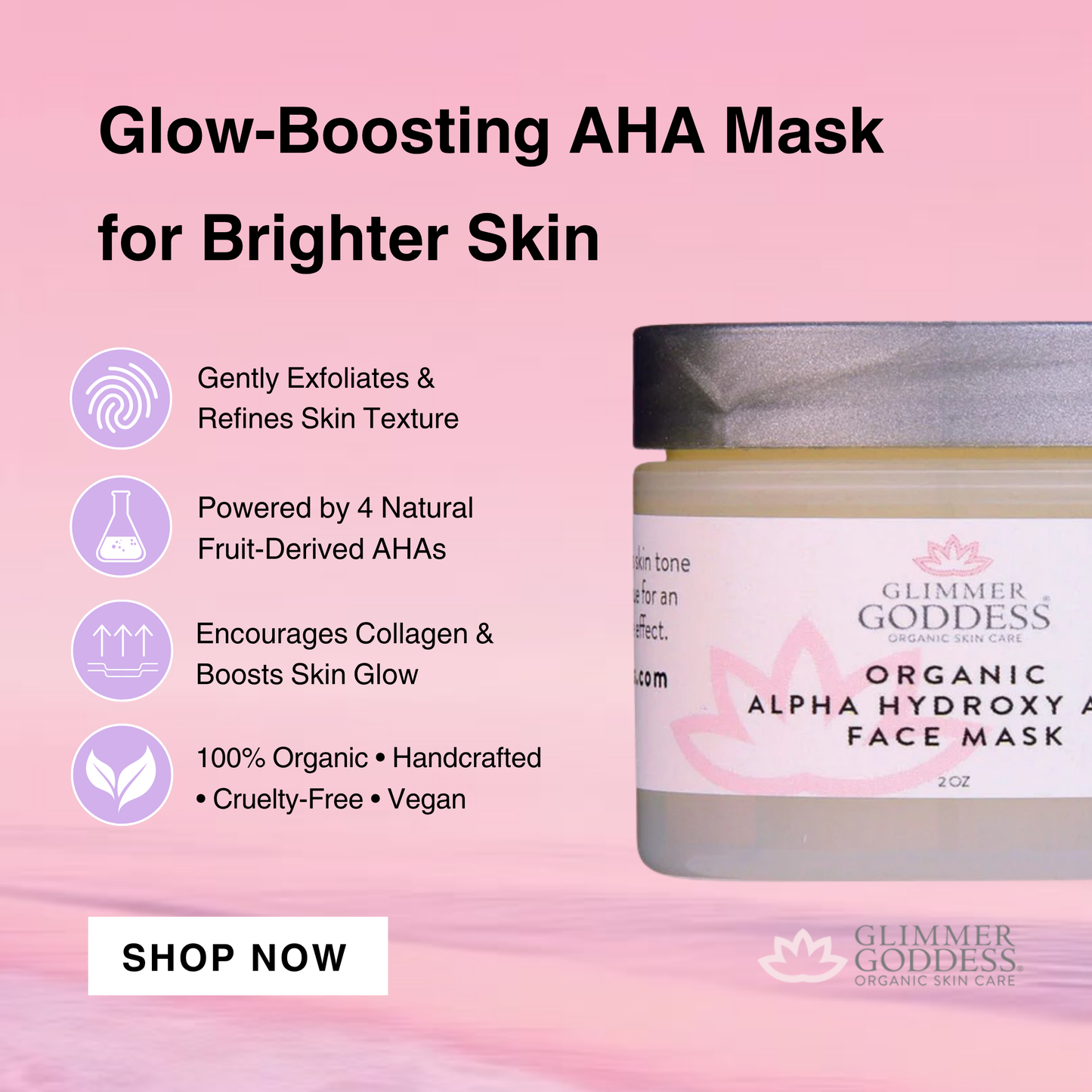 Organic AHA Face Mask – Renewing Treatment for Exfoliation & Glow