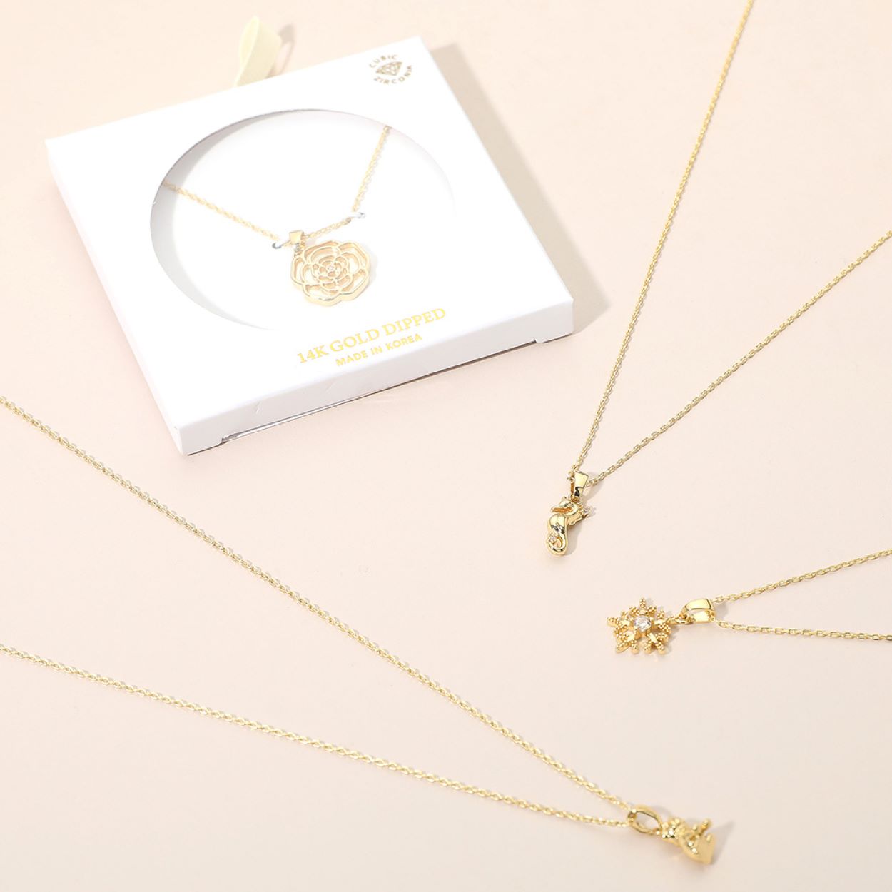 14K Gold Dipped CZ Stone Paved Festive Bell Pendant Necklace