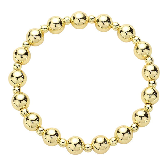 Stainless Steel Ball Beaded Stretch Bracelet