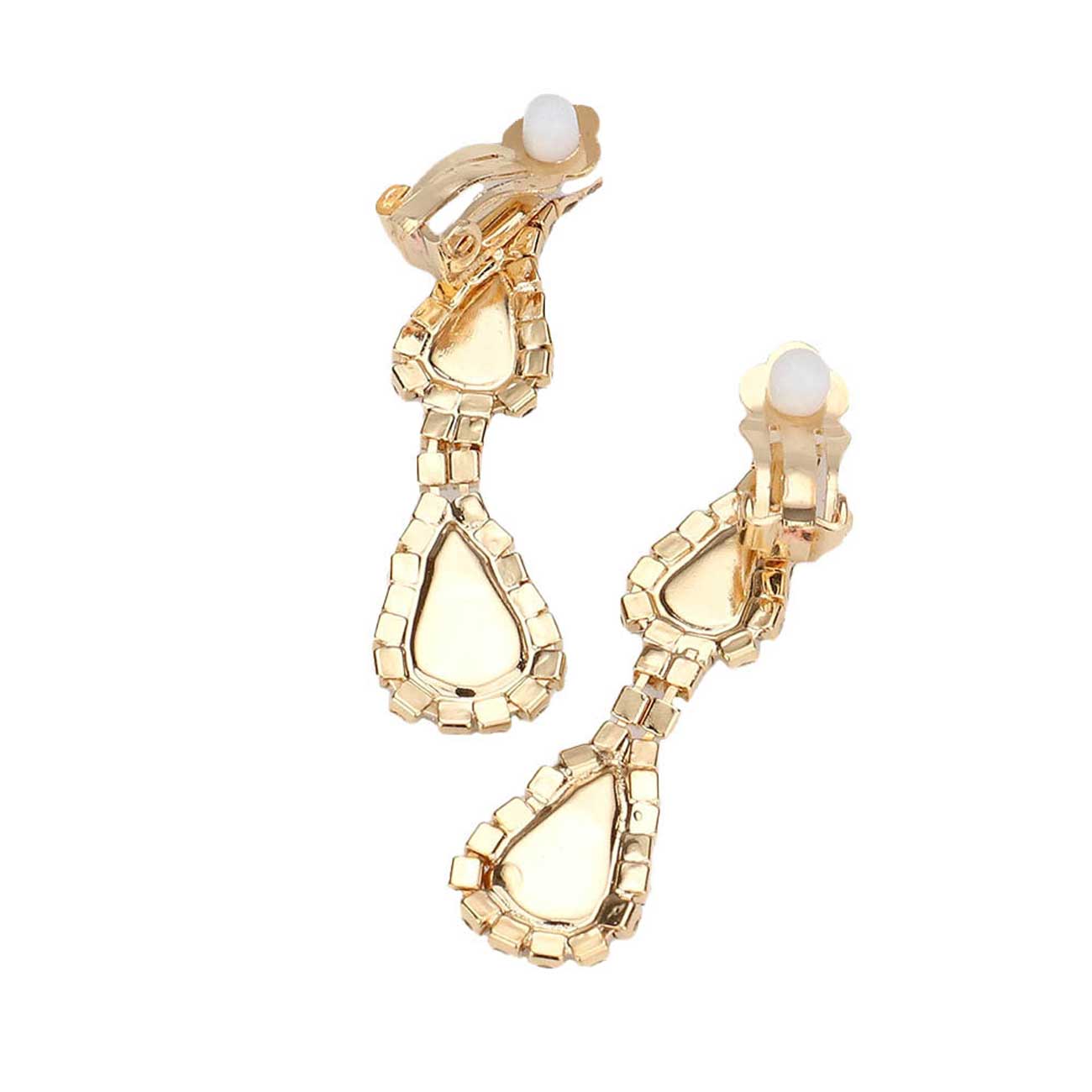 Teardrop Stone Accented Rhinestone Pave Necklace