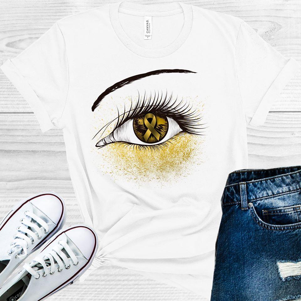Gold Ribbon Awareness Eye Graphic Tee
