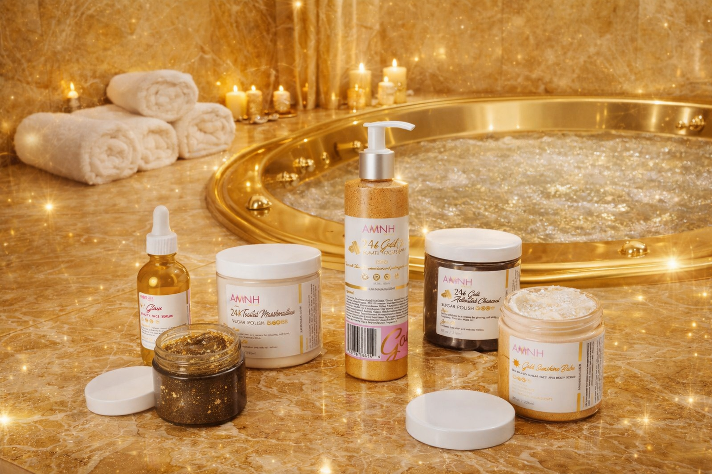 AMNH AMINNAH 24K Golden spa luxury skincare vegan cruelty free organic natural ingredients woman owned brand